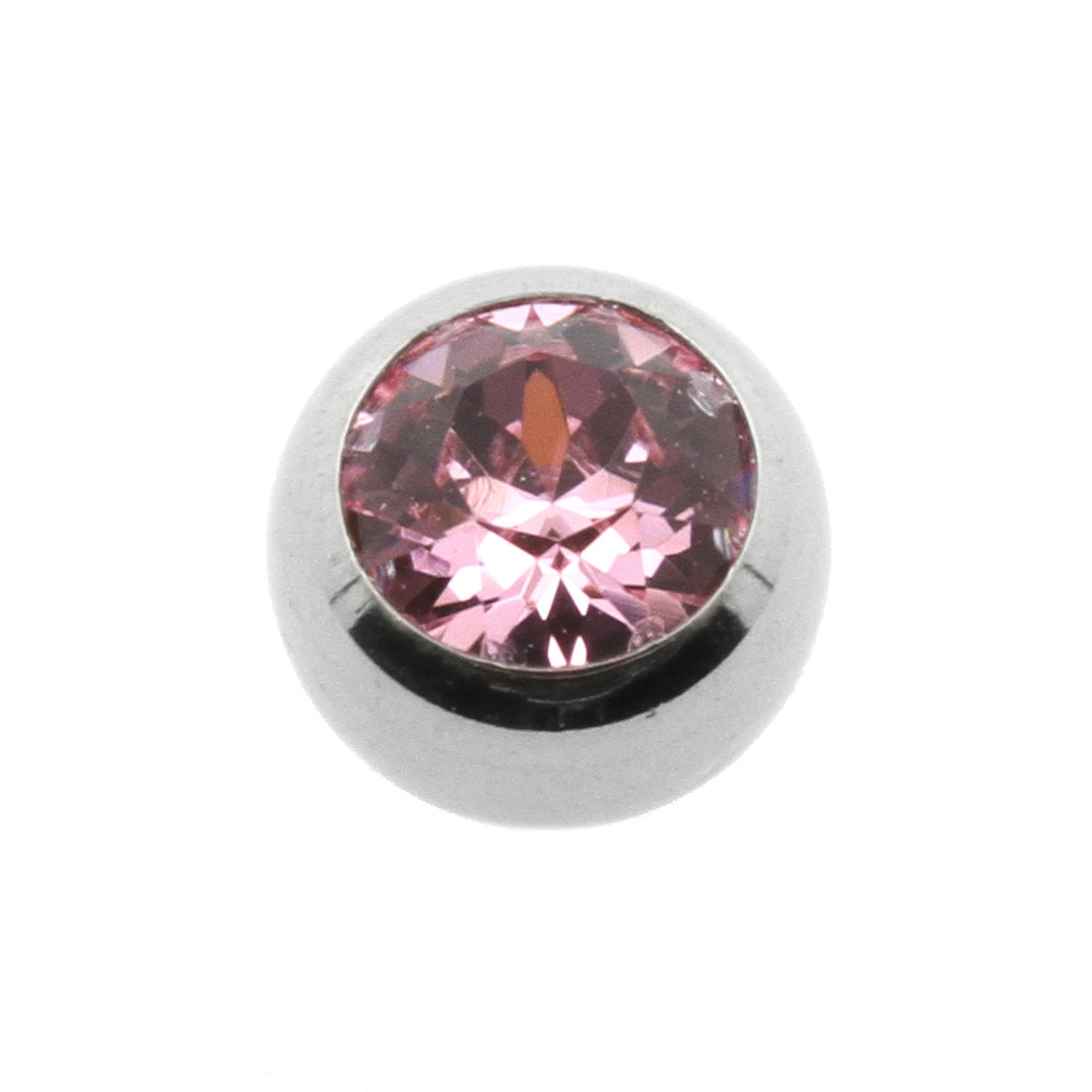 Surgical Steel Jewelled Threaded Ball Rose