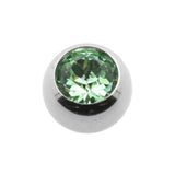Surgical Steel Jewelled Threaded Ball Peridot