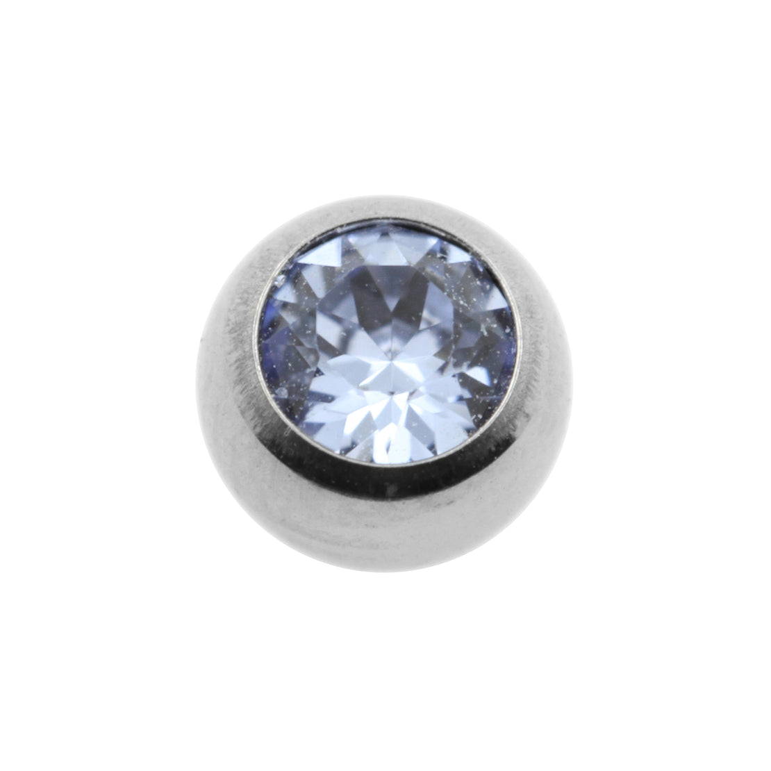 Titanium Jewelled Threaded Ball Light Blue Sapphire