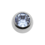 Titanium Jewelled Threaded Ball Light Blue Sapphire