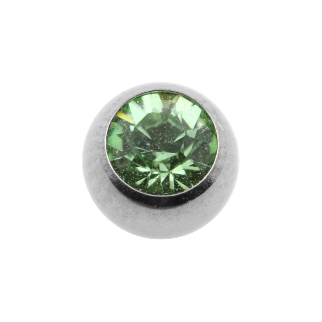Titanium Jewelled Threaded Ball Peridot
