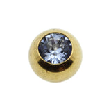 Surgical Steel Jewelled Threaded Ball Light Blue Sapphire