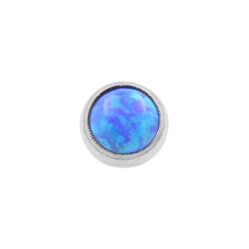 Titanium Cabochon Opal Disc Sapphire Blue Opal