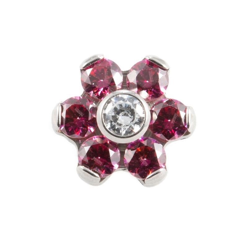 Titanium Zirconia Flower Red / Clear
