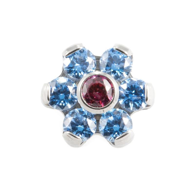 Titanium Zirconia Flower Blue / Red