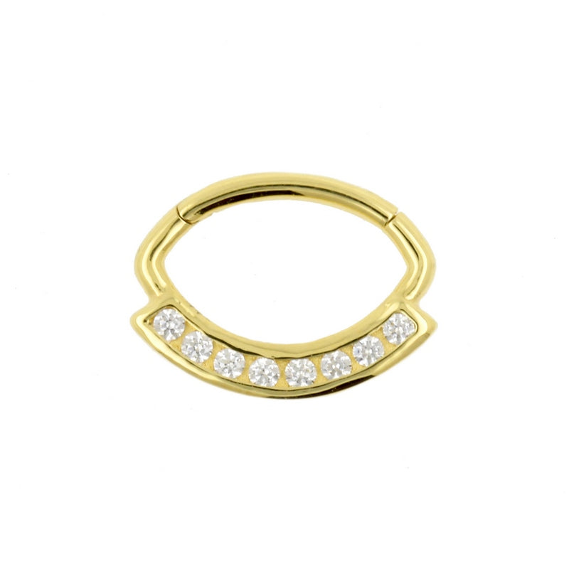 18 Karaats Gouden Daith Clicker - Zirkonia