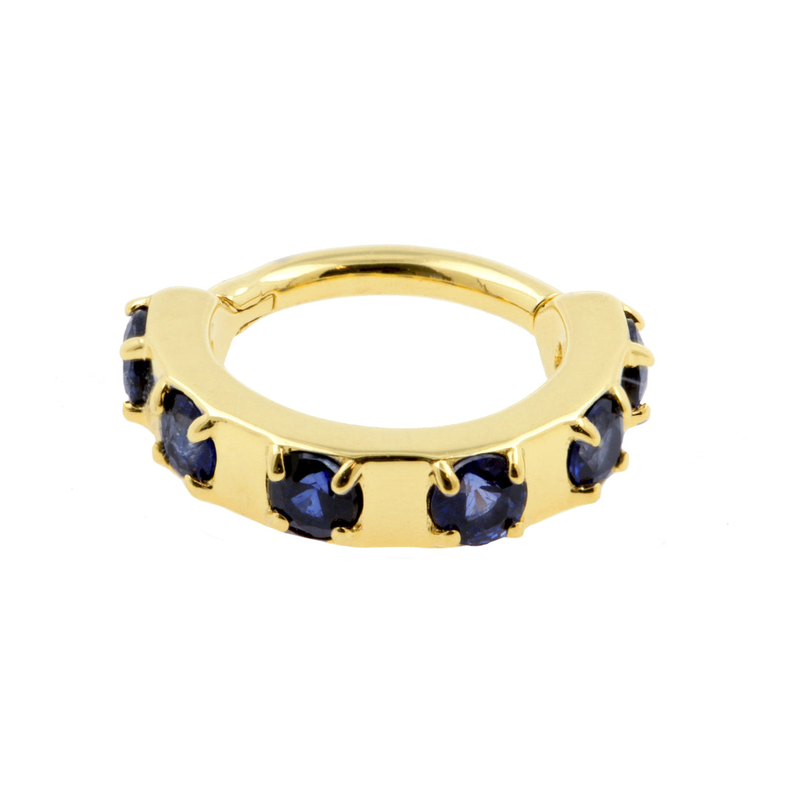 18 Karaats Gouden Click Ring - Diffusion Sapphire Round