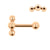 Chirurgisch Stalen Helix Barbell - Triple Dots 2,5 mm Rose Goud