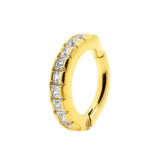Nickelfreier Stahl-Zirkonia-Nabel-C Clicker - Pavé Clear