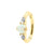 Nikkelvrij Stalen Navel Clicker - Opaal En Zirkonia White Opal