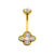 Chirurgisch Stalen Navelpiercing Zirkonia Flower