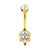 Chirurgisch Stalen Navelpiercing Zirkonia Ellipse Cluster