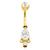 Surgical Steel Belly Ring Zirconia Droplet Cluster Gold