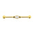 Chirurgisch Stalen Industrial Barbell Met Zirkonia - Oval Jewel Goud