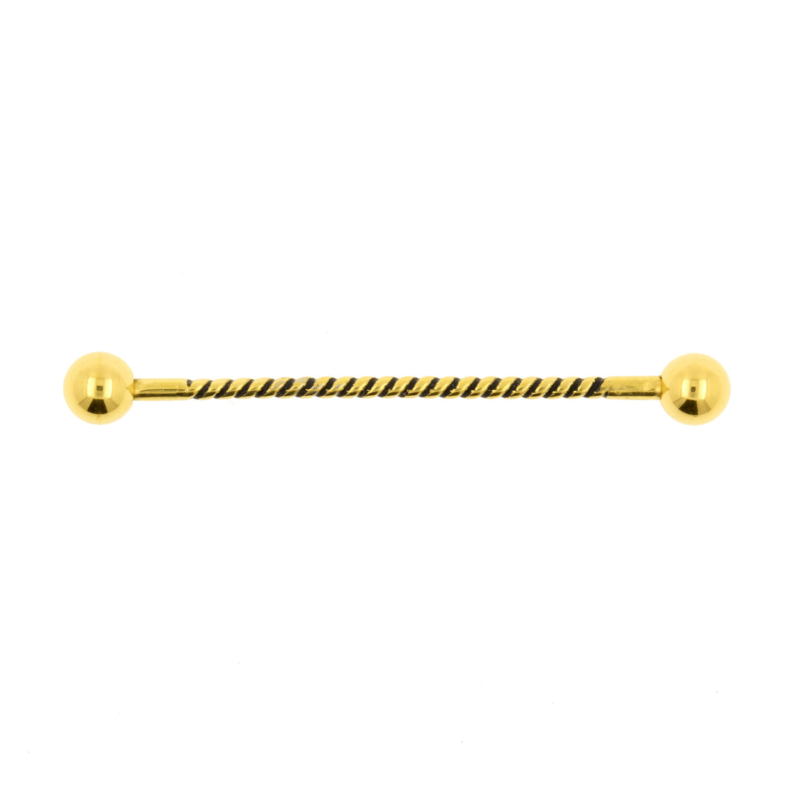 Surgical Steel Industrial Barbell - Twisted Wire Gold