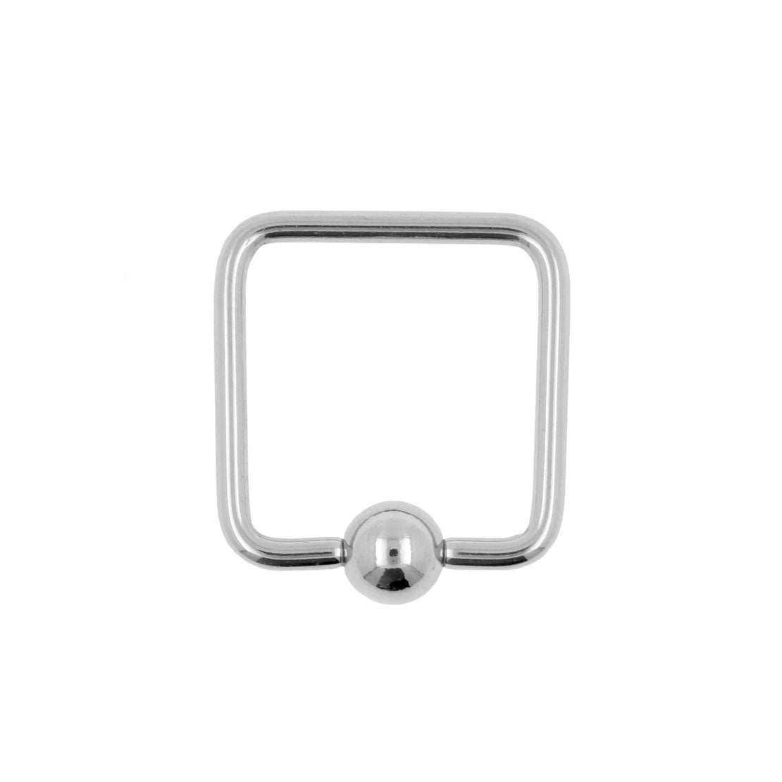 Chirurgisch Staal Ball Closure Ring - Vierkant met Bal Zilver