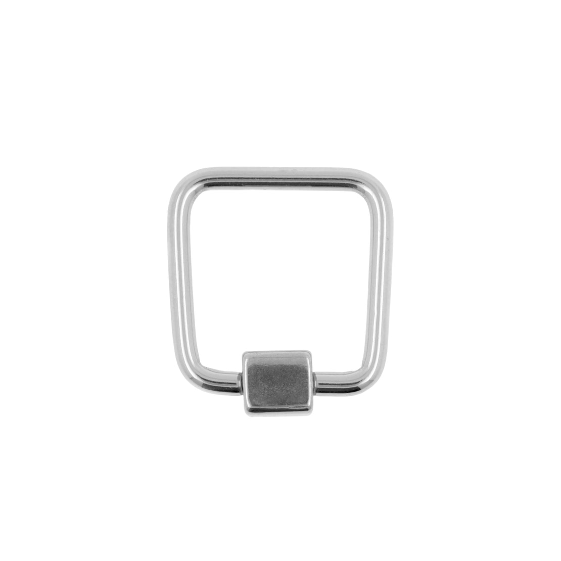 Chirurgisch Staal Ball Closure Ring - Vierkant met Kubus Zilver