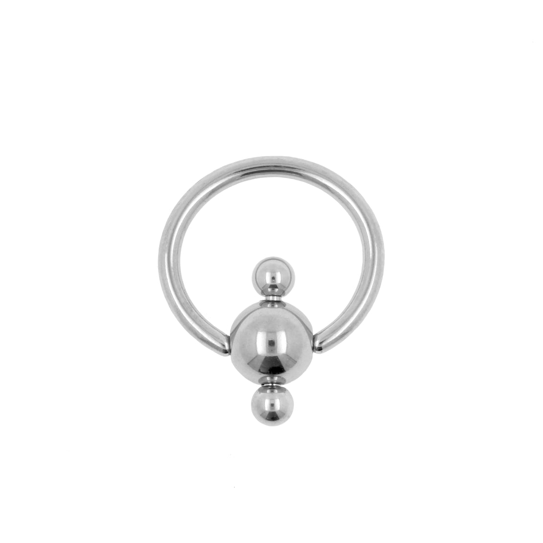 Chirurgisch Staal Ball Closure Ring - Triple Ball Zilver