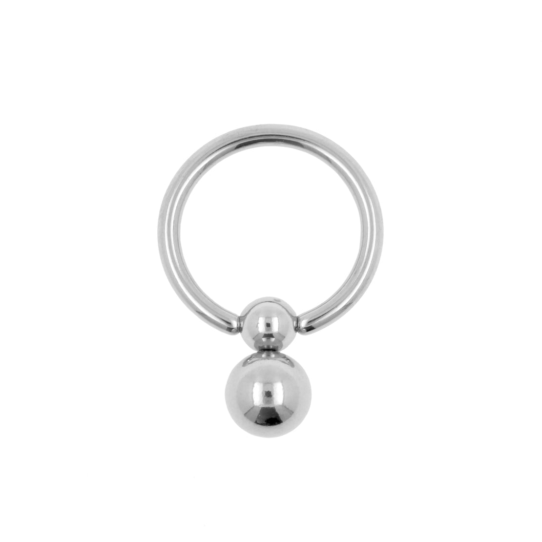 Chirurgisch Staal Ball Closure Ring - Met Twee Balletjes Zilver
