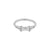 Nickel-Free Stainless Steel Click Ring Set With Zirconia Baguette Silver