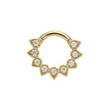 Nikkelvrij Stalen Click Ring - Zirkonia Sunflower Goud