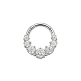 Nikkelvrij Stalen Click Ring - Zirkonia Spheral Zilver