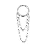 Chirurgischer Stahl-Click-Ring mit Kette Silber