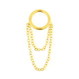 Chirurgischer Stahl-Click-Ring mit Kette Gold