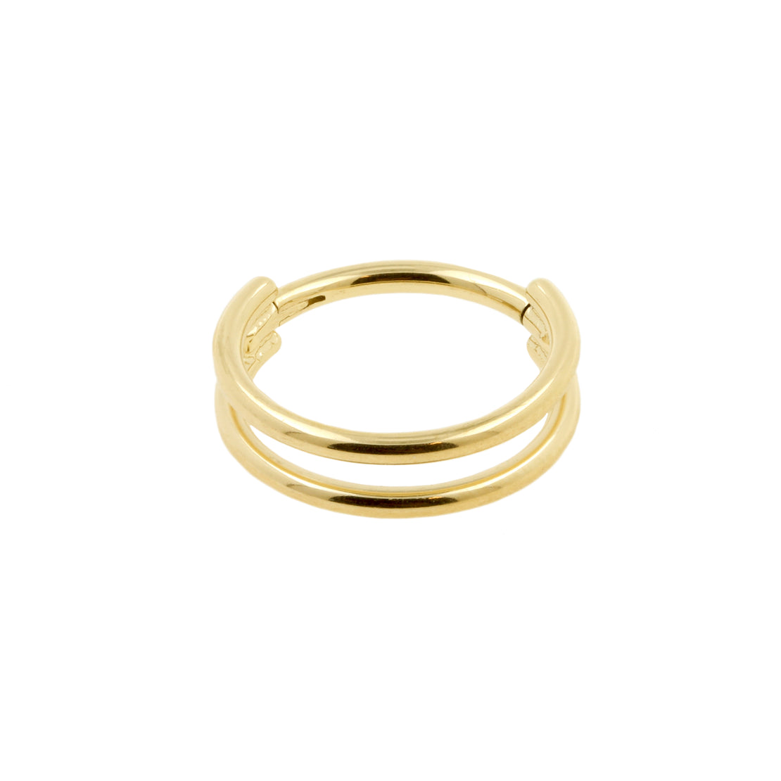 Titanium Dubbele Click Ring Goud