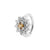 Nikkelvrij Stalen Rook Clicker - Zirconia Flower Golden Amber / White