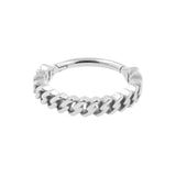 Nickelfreier Edelstahl-Click-Ring – Kette Silber