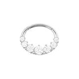 Nickelfreier Daith Clicker aus Stahl – Zirkonia Silber