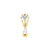 Surgical Steel Navel Curve Zirconia Drop Dangle Gold