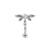 Surgical Steel Navel Curve Zirconia Dangle Silver