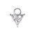 Nikkelvrij Staal Click Ring Bedel - Zirkonia Triangle Zilver