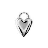 Nickelfreier Edelstahl-Click-Ring-Anhänger - Herz Silber