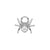 Nikkelvrij Stalen Click Ring Bedel - Zirkonia Spider Zilver