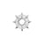 Nikkelvrij Stalen Click Ring Bedel - Zirkonia Wheel Zilver