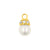 Nickel-Free Stainless Steel Click Ring Charm - Pearl Gold