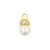 Nikkelvrij Stalen Click Ring Bedel - Pearl Goud