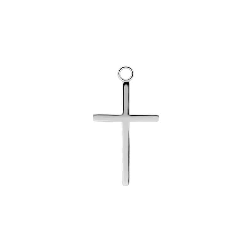 Surgical Steel Click Ring Charm - Cross Medium