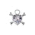 Chirurgisch Staal Click Ring Bedel - Zirkonia Heart And Bones Zilver