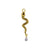 Chirurgisch Staal Click Ring Bedel - Zirkonia Snake Rechts Goud