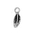 Surgical Steel Click Ring Charm - Feather Silver