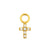 Surgical Steel Click Ring Charm - Cross Gold