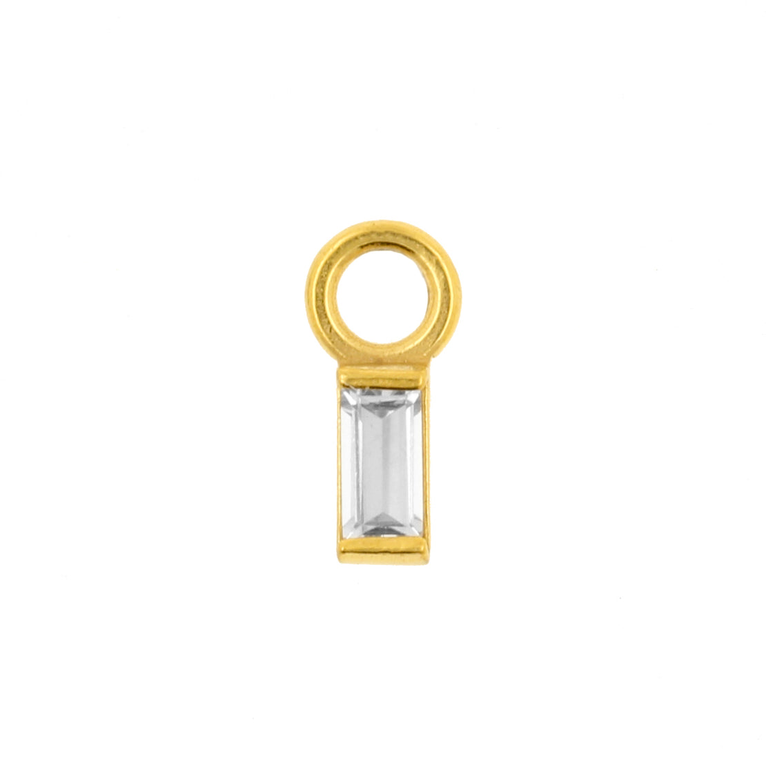 Surgical Steel Click Ring Charm - Rectangle Gold
