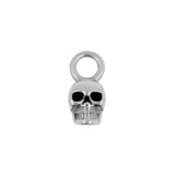 Surgical Steel Click Ring Charm - Skull Silver