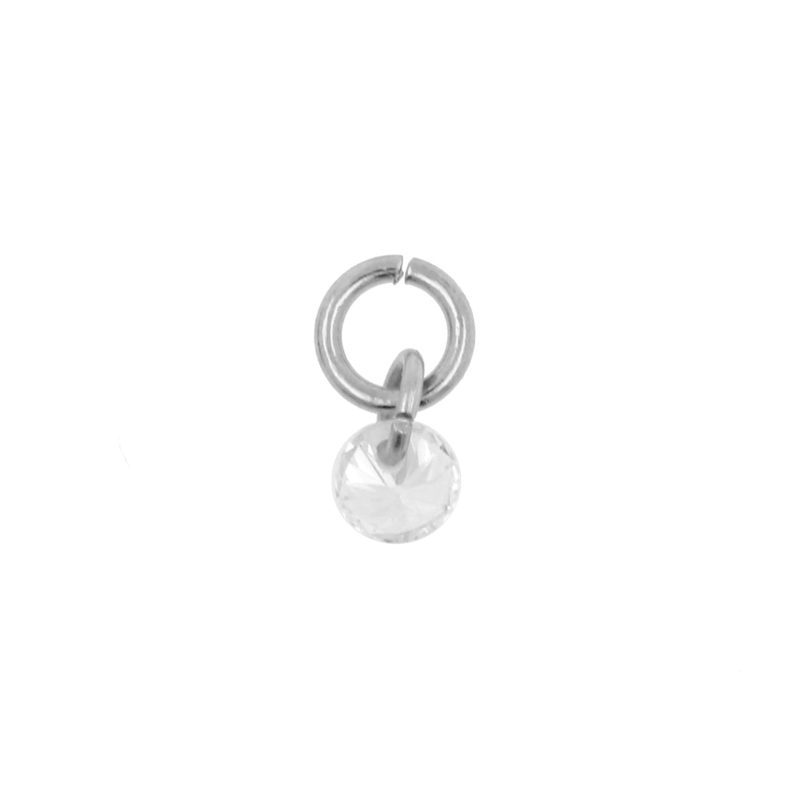 Surgical Steel Click Ring Charm - Jewel Silver