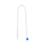 Surgical Steel Ear Threader Opal Ball Sapphire Blue Opal