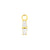 Nickel-Free Stainless Steel Click Ring Charm - Zirconia Double Trapezoid Gold